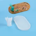Set di stampi in silicone per vassoio gioielli ovale e coniglio con misure dettagliate - Set Stampo Vassoio Ovale Grande e Coniglio (J2735-D)