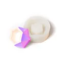 Moule en silicone géométrique hexagonal pour pots de succulentes DIY et bougeoirs en résine - Hexagone facetté blanc (50-845-D)
