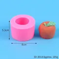 Pink cylindrical silicone mold for creating apple-shaped DIY candles and fondant - Apple (50-3014-A) / 8x8x5.3cm
