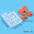 Llama animal shaped DIY resin silicone mold for keychains showing product dimensions - 3 Llamas Design (60-316)