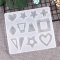 Translucent DIY square silicone mold for resin earrings and jewelry pendants set - Star Heart Style (60-425)