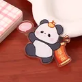 Adorable cartoon panda acrylic refrigerator magnet with creative Chinese scroll design - Get Rich Panda