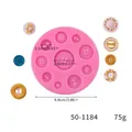 Stampo in silicone rosa a forma di bottoni per decorazioni torte fai da te, 75g peso - Stile 50-1184 / Rosa