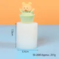 Cartoon bear cupcake silicone mold for DIY candles and baking, 7.9cm height by 6.4cm - White 50-2880-D (Cartoon Bear Muffin Cup)