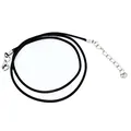 Durable black waxed cord necklace string with silver lobster clasp and extension chain - Waxed Cord Necklace String (P32) / 10 Pcs/Set / Black