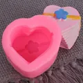 Pink heart shaped silicone mold for DIY handmade soap and scented candle decorations - 50-1525 (Pink) / Pink