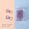 Creative purple bow-tie shaped metal paperclips set with clear plastic storage box - Purple Bowknot (10 Pieces/Pack)