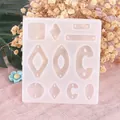 DIY white silicone mold for crystal resin earrings and pendants in geometric shapes - Rhombus Style (60-426)