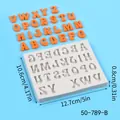 Stampo in silicone con alfabeto per fondente con misure di 12,7x10,6cm indicate - Grigio-Lettere Maiuscole (50-789-B)