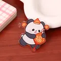 Cute cartoon panda acrylic fridge magnet with traditional Chinese Fu bag design - Lucky Panda