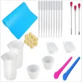 Kit completo de herramientas para resina epoxi con alfombrilla de silicona y tazas. - Estilo PA039 / Juego de 32 Piezas