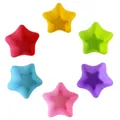 Six-pack of star-shaped silicone muffin cups in vibrant multi-colors, 7cm diameter - Star Shape (04054) / 7cm Diameter / Random Color