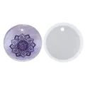 Detailansicht einer runden Silikonform für DIY-Epoxidharz-Anhänger mit Mandala-Muster - Rund (50-296) / Weiß