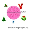 Christmas silicone fondant mold with reindeer and tree patterns, 8.4cm diameter - Christmas Mixed Patterns (50-1079-A) / Pink