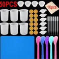 Set completo de 50 herramientas para mezclar resina epoxi con tapete y tazas medidoras - Estilo Y076 / 50 Piezas