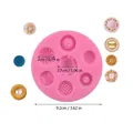 Stampo circolare in silicone rosa a forma di bottone per decorazioni fai-da-te per torte - Stile 50-1472 / Rosa