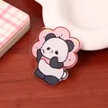Cute cartoon panda acrylic fridge magnet with artistic pink floral background - Flower Panda