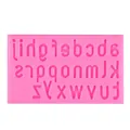 Stampo flessibile in silicone rosa con lettere per decorazione dolci e cioccolato - 26 Lettere Minuscole (50-1291) / Rosa