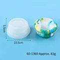 Moule en silicone pour pots de fleurs succulentes avec bol en résine fini, 10,5x5,5 cm - Forme de bol en marbre (60-1360)