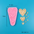 Stampo in silicone a forma di cuore per bottoni, decorazione torte e cioccolato - Stile 50-1641 / Rosa