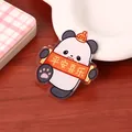 Decorative cute cartoon panda acrylic fridge magnet featuring a Peace and Joy scroll design - Peace and Joy Panda