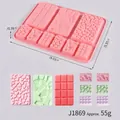 Stampo in silicone rosa con motivi geometrici per decorazione pasticceria fai da te - Stile Misto Geometrico (SK-J1869) / Rosa