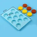 Molde de silicona con 12 cavidades redondas para jabón y chocolate, 26,3 x 16,7 cm - 12 Cavidades (J2401169-B)