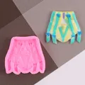 Vista dettagliata dello stampo in silicone per bikini con pezzo decorativo in resina. - Forma Slip (50-2384-A) / Rosa