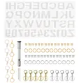 Kit completo de moldes de resina con alfabeto DIY con mini taladro manual y accesorios joyería - Juego de moldes de letras y números (PB002) / Paquetes múltiples
