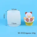 Siliconen mal cartoon beer cupcake voor DIY kaarsen en gips, 233g - Wit 50-3153-D (Cartoon Beer Muffinbeker Groot)