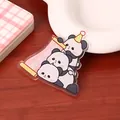 Cute stacked cartoon pandas acrylic fridge magnet with lucky scroll decoration - All-the-Best Panda