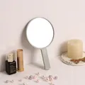 Minimalist round handheld makeup mirror in sage green finish for portable daily grooming - Round Mirror / Green