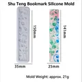 Gedetailleerde afmetingen van siliconen vorm voor rechthoekige bladwijzers met bladpatroon - Boomrank Stijl (60-1072) / 150x35mm