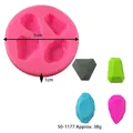 Silicone gemstone mold for DIY resin jewelry earrings with diamond faceted shapes - 4-Cavity Faceted Gem Round Mold (50-1177) / Pink
