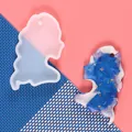 DIY resin silicone mold for lady silhouette pendant and constellation charms - clear finish - Female Side Profile (60-1003) / 60-1003