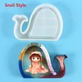 Detailed whale-shaped DIY silicone resin mold for handmade photo frames and crafts - Snail Style (Whale Shape) / Snail Style (60-1059)