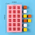 Molde profesional de silicona rosa de 18 cavidades cuadradas para jabón y chocolate - 18 Cavidades (J2401171-A)