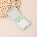 Portable mint green PU leather foldable makeup mirror with double square mirrors - Square / Square Green