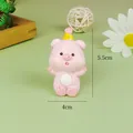 Close-up of a cute pink resin pig figurine showing dimensions 5.5cm by 4cm - Cartoon Resin Pig