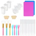 Kit completo de herramientas de resina epoxi DIY con alfombrillas de silicona y tazas. - Juego de herramientas de mezcla DIY (Y010) / Paquetes múltiples
