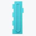 Detailed close-up view of a turquoise plastic cake scraper comb tool for DIY baking decor - Multi-Tooth Pattern Comb (84004-14)