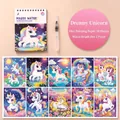 Libro di pittura magica ad acqua riutilizzabile tema unicorno con 10 pagine e penna - Unicorno da Sogno