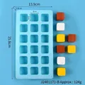 Molde de silicona azul con 15 cavidades cuadradas para chocolate - 15 Cavidades (J2401171-B)