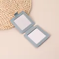 Portable light blue PU leather foldable square makeup mirror for travel and daily use - Square / Square Blue