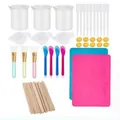 Kit completo de herramientas de mezcla de resina epoxi DIY con tapetes y pinceles - Juego de herramientas de mezcla DIY (Y094) / Paquetes múltiples