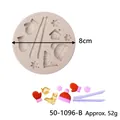 Christmas silicone fondant mold for snowflakes gloves and skis decoration diameter 8cm - Winter Elements Round (50-1096-B)
