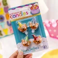 Lot de 4 bougies d'anniversaire mignonnes en forme d'ours avec chapeaux de fête colorés - Bear with Hats Candles (4 Pcs)