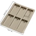 Dimensiones del molde de silicona rectangular de 6 cavidades para pastillas de cera DIY - 6 Cavidades Rectangular