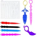 DIY resin silicone mold for creating self-defense keychain tools and magic wand shapes. - Magic Wand Style (60-511)