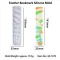 Detailweergave van DIY veer bladwijzer siliconen mal met exacte afmetingen en gewicht. - Veer Stijl (60-1073) / 150x35mm